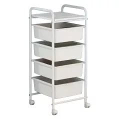 Mozgatható polcállvány, fehér, SUFIK