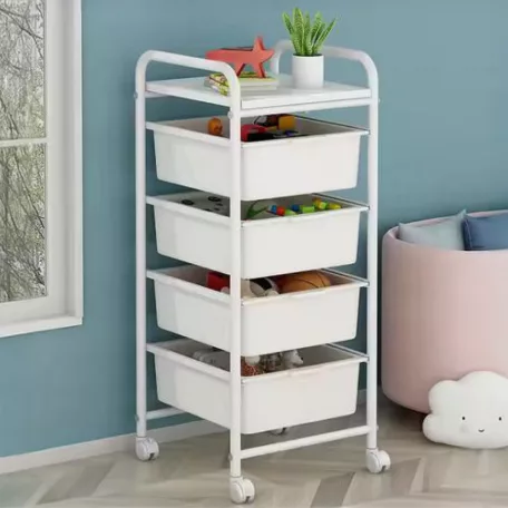 Mozgatható polcállvány, fehér, SUFIK