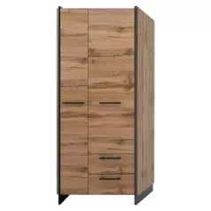 Szekrény, wotan tölgy/fekete, AMONI 2D2S/45