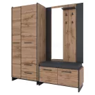 Szekrény, wotan tölgy/fekete, AMONI 2D2S/45