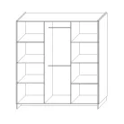 Szekrény, háromajtós, wotan tölgy/fekete, AMONI 3D