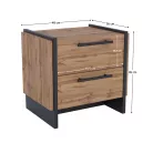 Éjjeliszekrény, 2 db-os szett, wotan tölgy/fekete, AMONI 2S