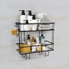 Fürdőszobai rendszerező, fekete, SABRINA