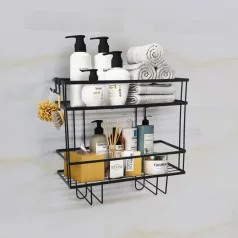 Fürdőszobai rendszerező, fekete, SABRINA