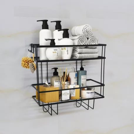 Fürdőszobai rendszerező, fekete, SABRINA