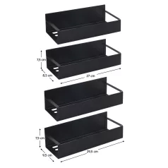 Polcok, 4 db, fekete, ZOBER TYP 2