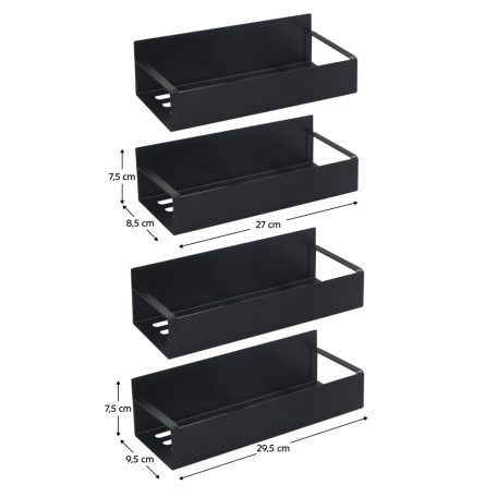Polcok, 4 db, fekete, ZOBER TYP 2