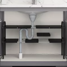 Állítható polcállvány, fekete, SOMER