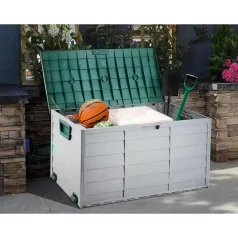 Kerti tárolódoboz, szürke/zöld, KORTEZ