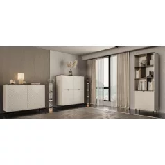 Nyitott polcos szekrény, kasmír/castello tölgy, EYCO 1D