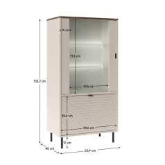 Alacsony vitrin, kasmír/castello tölgy, EYCO 1D1W