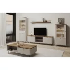 Komód polcokkal, kasmír/castello tölgy, EYCO 2D