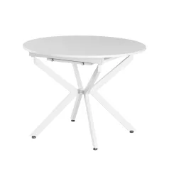   Kihúzható étkezőasztal, fehér, 100x100-140x75 cm, ABERO TYP 1