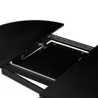 Kihúzható étkezőasztal, fekete, 100x100-140x75 cm, ABERO TYP 1
