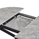 Kihúzható étkezőasztal, beton/fekete, 100x100-140x75 cm, ABERO TYP 1