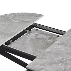   Kihúzható étkezőasztal, beton/fekete, 100x100-140x75 cm, ABERO TYP 1