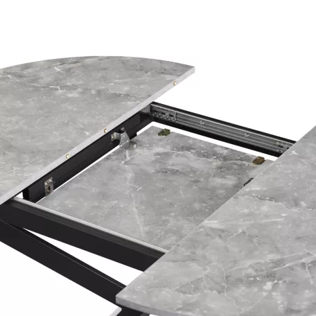 Kihúzható étkezőasztal, beton/fekete, 100x100-140x75 cm, ABERO TYP 1