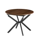 Kihúzható étkezőasztal, sötét tölgy/fekete, 100x100-140x75 cm, ABERO TYP 1