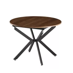   Kihúzható étkezőasztal, sötét tölgy/fekete, 100x100-140x75 cm, ABERO TYP 1