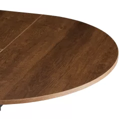   Kihúzható étkezőasztal, sötét tölgy/fekete, 100x100-140x75 cm, ABERO TYP 1