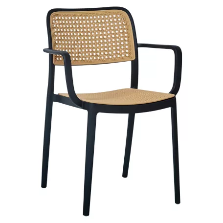 Rakásolható szék, fekete/bézs, RAVID NEW TYP 2