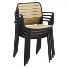 Rakásolható szék, fekete/bézs, KARDOS TYP 2