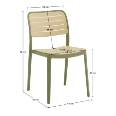 Rakásolható szék, zöld/bézs, KARDOS TYP 1