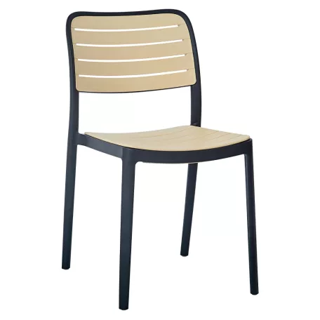 Rakásolható szék, fekete/bézs, KARDOS TYP 1