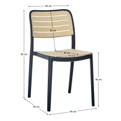 Rakásolható szék, fekete/bézs, KARDOS TYP 1