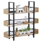 3 polcos polcállvány, tölgy/fekete, KILIS NEW TYP 1