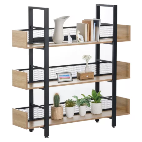 3 polcos polcállvány, tölgy/fekete, KILIS NEW TYP 1