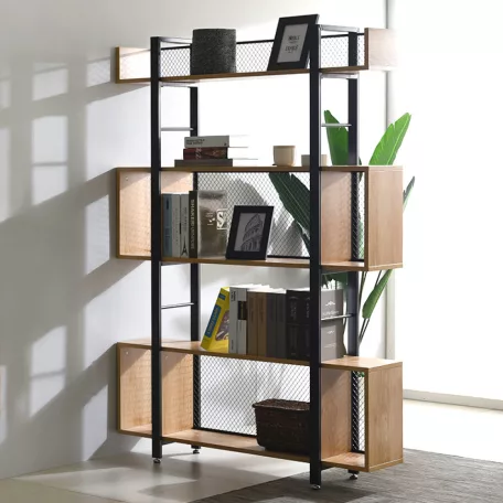 3 polcos polcállvány, tölgy/fekete, KILIS NEW TYP 3