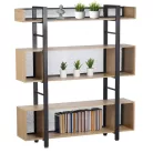 3 polcos polcállvány, tölgy/fekete, KILIS NEW TYP 4