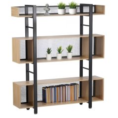 3 polcos polcállvány, tölgy/fekete, KILIS NEW TYP 4