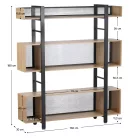 3 polcos polcállvány, tölgy/fekete, KILIS NEW TYP 4