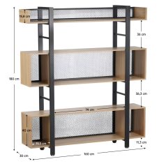 3 polcos polcállvány, tölgy/fekete, KILIS NEW TYP 4