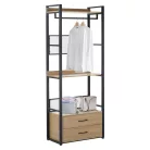 Polcállvány fiókokkal, tölgy/fekete, KILOS NEW TYP 1