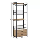 Polcállvány fiókokkal, tölgy/fekete, KILOS NEW TYP 1