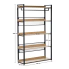 5 polcos állvány, tölgy/fekete, KILOS NEW TYP 3