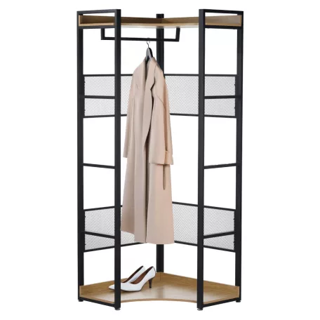 Sarokállvány, tölgy/fekete, KILOS NEW TYP 4