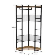 Sarokállvány, tölgy/fekete, KILOS NEW TYP 4