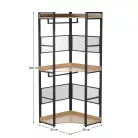 Sarokállvány polccal, tölgy/fekete, KILOS NEW TYP 5