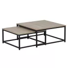 Dohányzóasztalok, 2 db-os szett, sonoma tölgy/fekete, KASTLER 2 NEW TYP 1