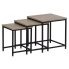 Dohányzóasztalok, set 3 ks, sonoma tölgy/fekete, KASTLER 2 NEW TYP 3