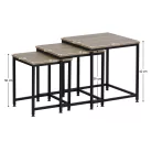 Dohányzóasztalok, set 3 ks, sonoma tölgy/fekete, KASTLER 2 NEW TYP 3