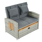 Kerti rattan heverő, szürke/természetes, MALORY