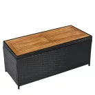 Kerti tároló doboz/pad, fekete/természetes/krémszínű, BEMUS