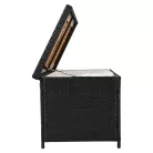 Kerti tároló doboz/pad, fekete/természetes/krémszínű, BEMUS