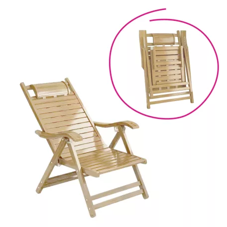 Kerti állítható szék, természetes, bambusz, URSEL