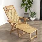Kerti állítható szék, természetes, bambusz, URSEL